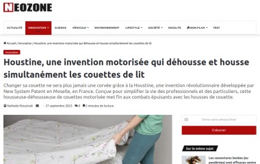 Houstine, une invention motorisée qui déhousse et housse simultanément les couettes de lit